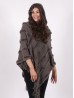 Hooded Poncho with Faux Fur Details